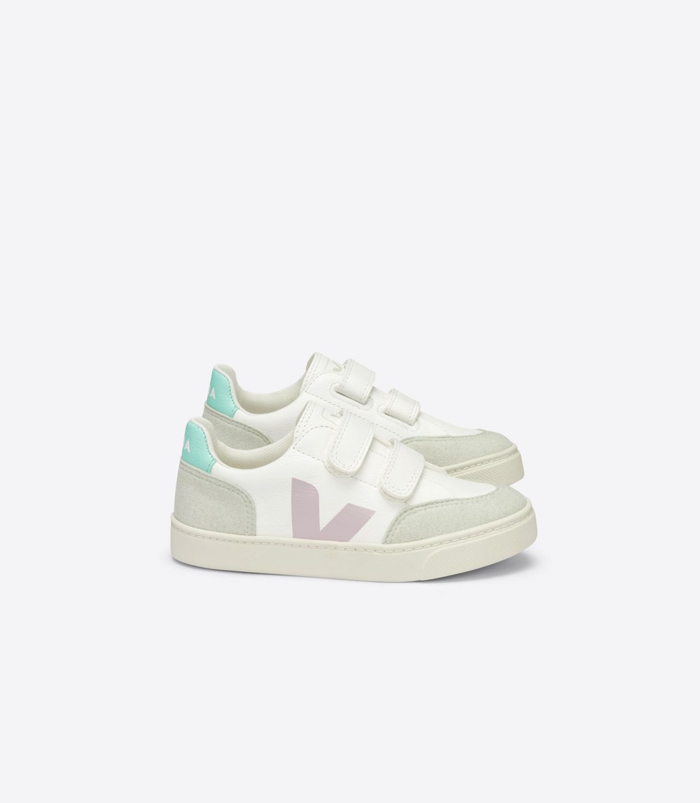 Tenis Veja Niños - V-12 Velcro Chromefree - Blancos - 701YSTQLH